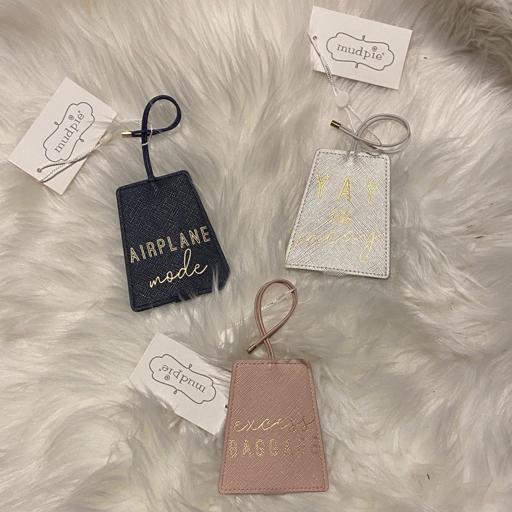 NWT Mud Pie Travel Tag Trio in Navy, White, and‎ Blush